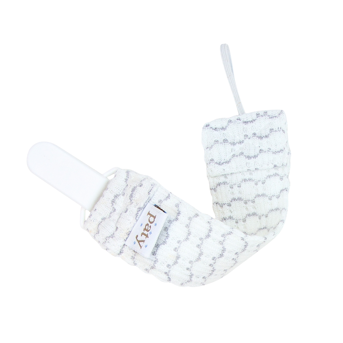 Paty Knit Pacifier Clip, Pinstripe #389