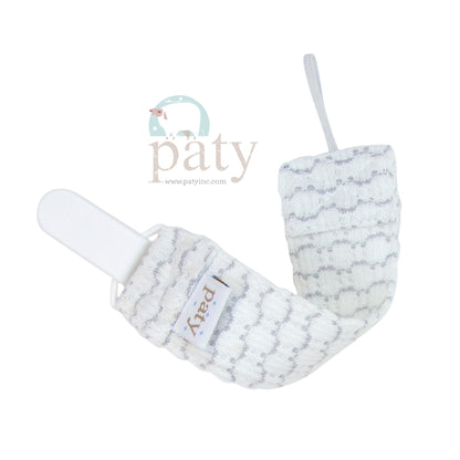 Paty Knit Pacifier Clip, Pinstripe #389