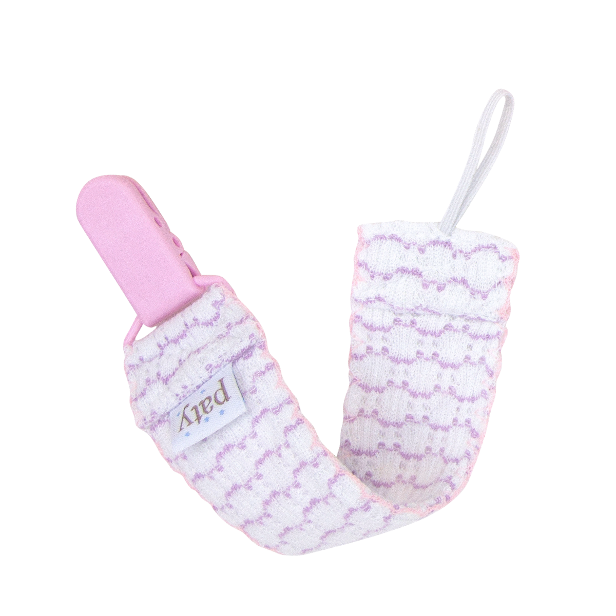Paty Knit Pacifier Clip, Pinstripe #389