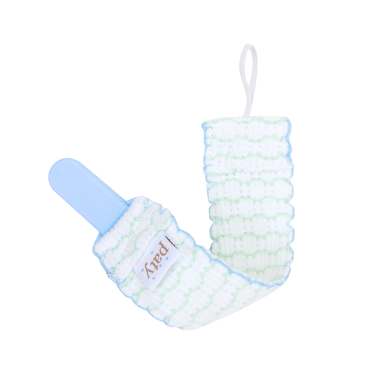 Paty Knit Pacifier Clip, Pinstripe #389