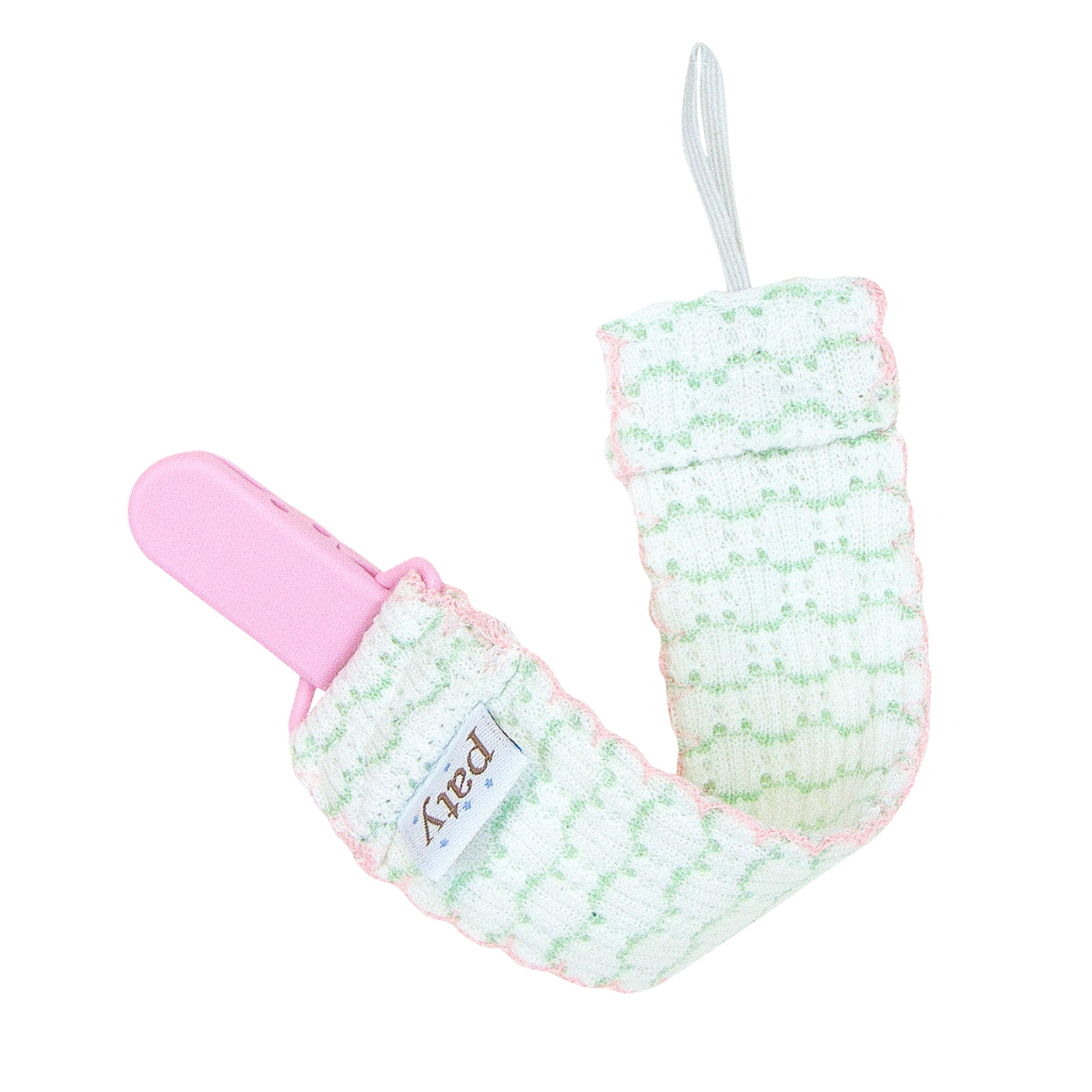 Paty Knit Pacifier Clip, Pinstripe #389