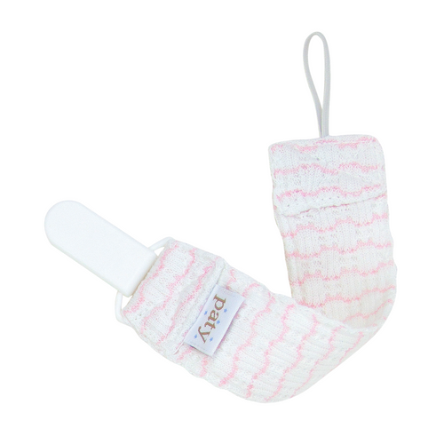 Paty Knit Pinstripe Pacifier Clip