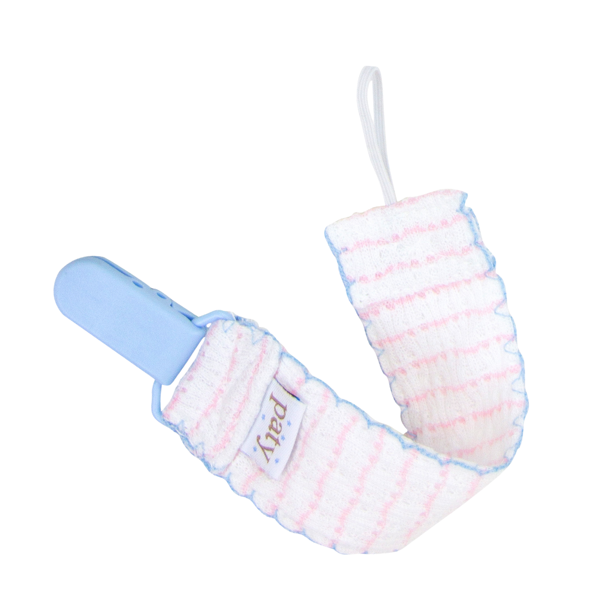 Paty Knit Pacifier Clip, Pinstripe #389