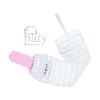 Paty Knit Pacifier Clip, Pinstripe #389
