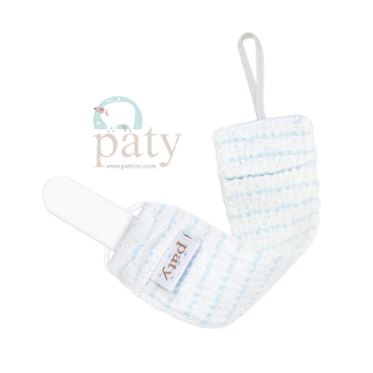 Paty Knit Pacifier Clip, Pinstripe #389