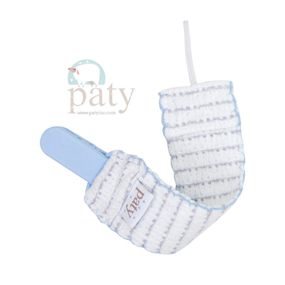 Paty Knit Pacifier Clip, Pinstripe #389
