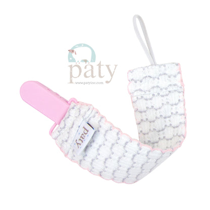 Paty Knit Pacifier Clip, Pinstripe #389
