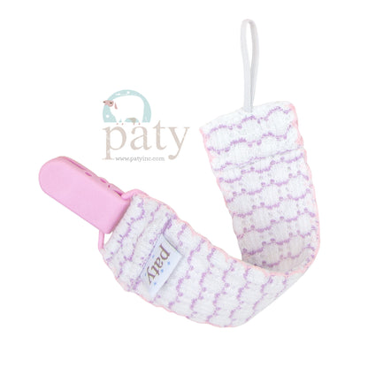 Paty Knit Pacifier Clip, Pinstripe #389
