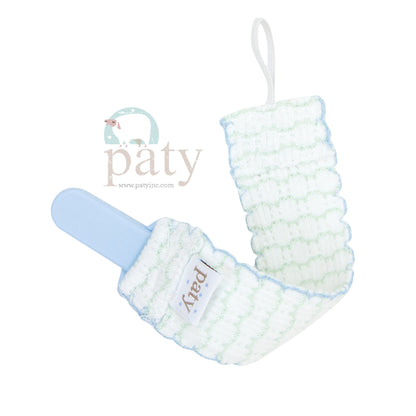 Paty Knit Pacifier Clip, Pinstripe #389