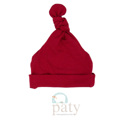 Red Bamboo Knotted Beanie