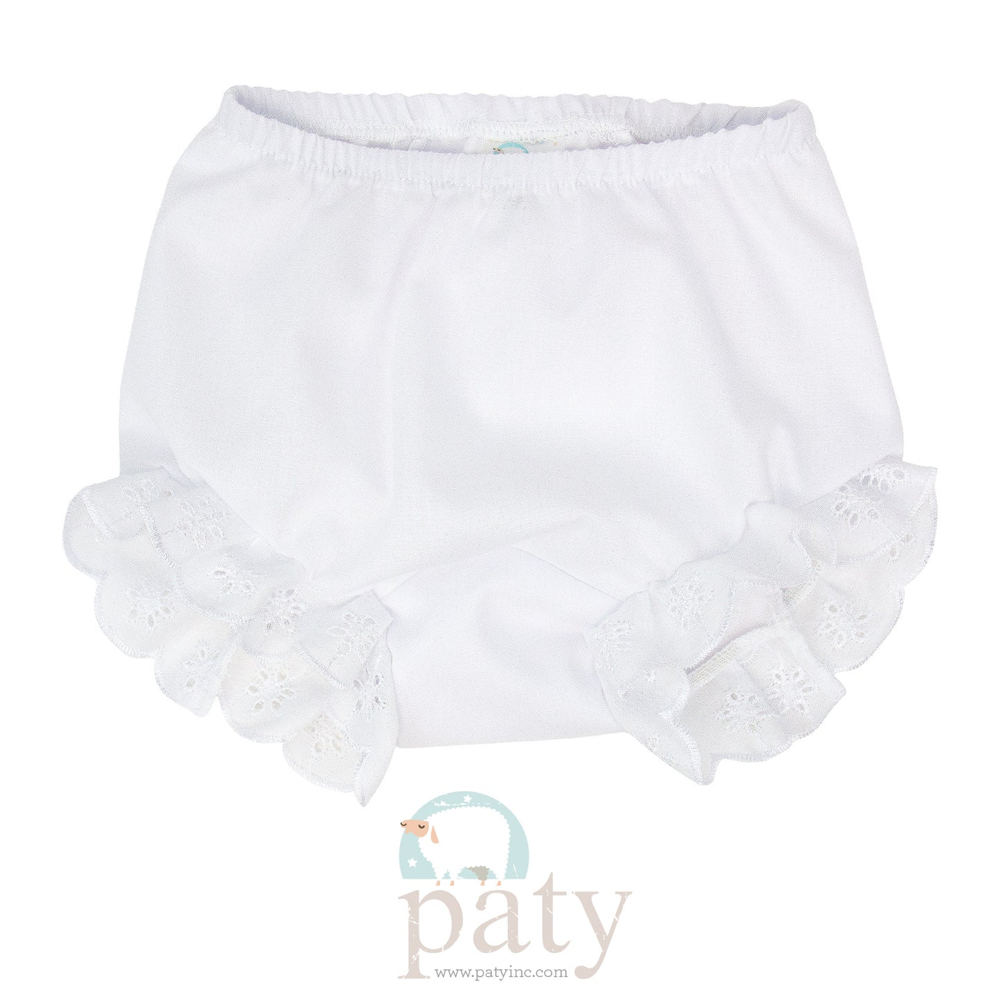White Diaper Cover with Eyelet #637-W