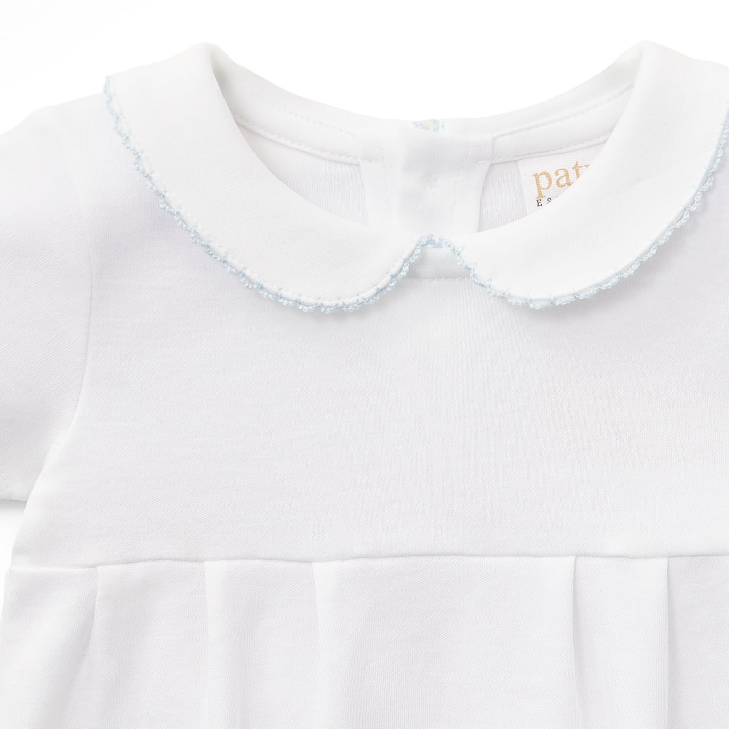 Paty Organic Cotton Onesie with Peter Pan Collar and Pleated Front