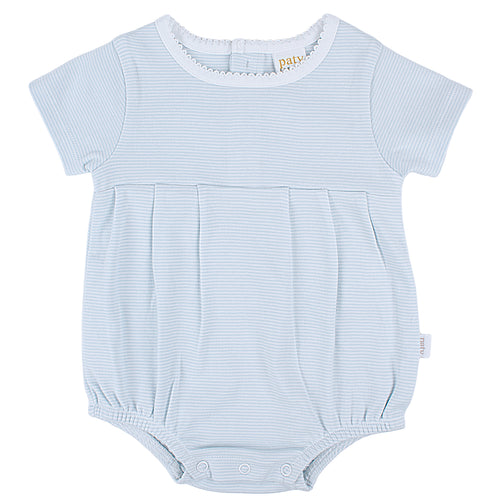 Paty Organic Cotton Baby Bubble with Picot Trim and Pleated Front