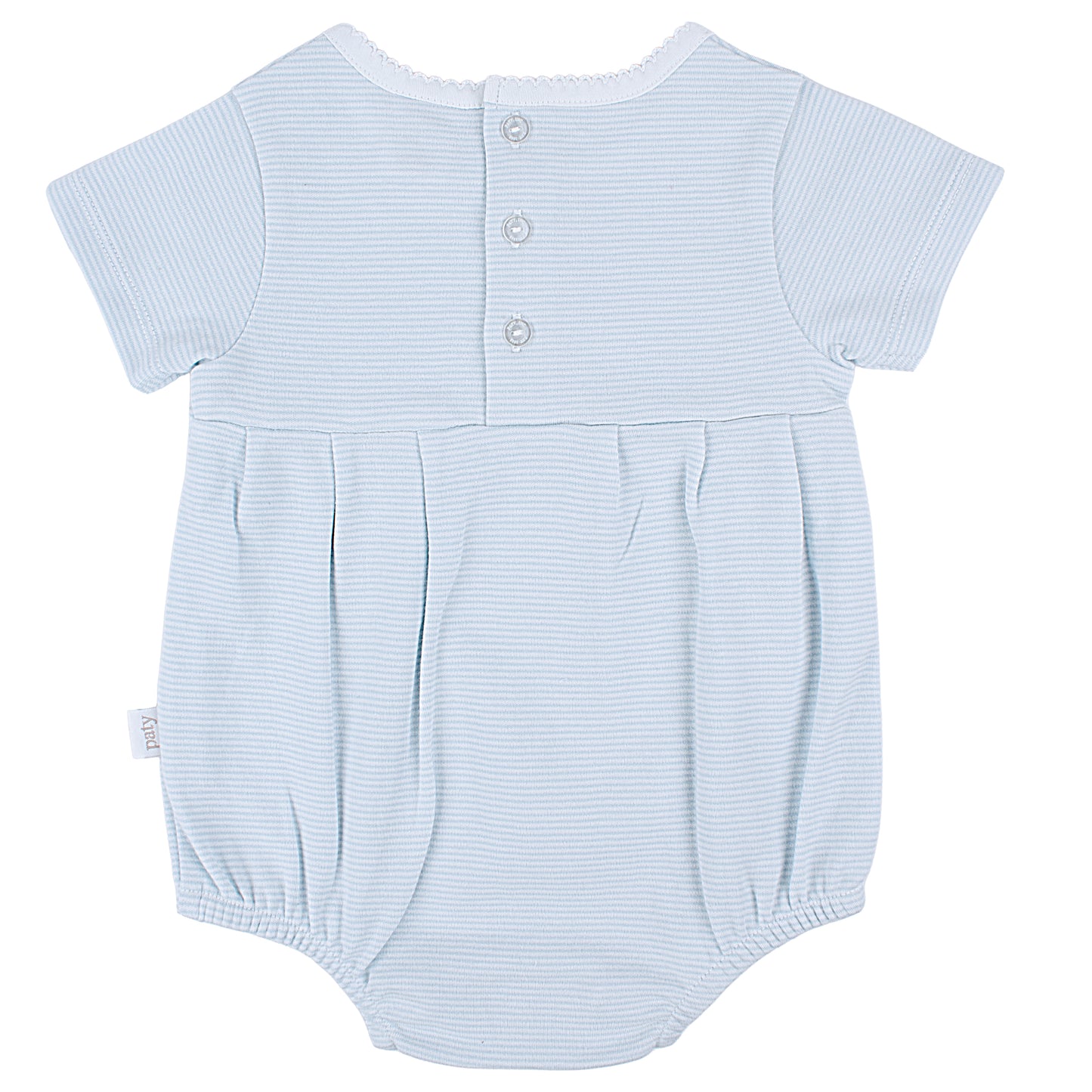 Paty Organic Cotton Baby Bubble with Picot Trim and Pleated Front