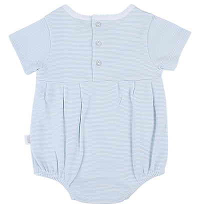 Paty Organic Cotton Baby Bubble with Picot Trim and Pleated Front