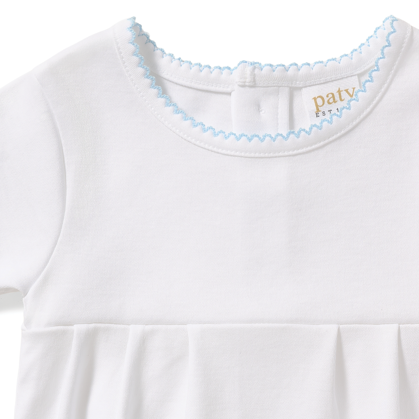 Paty Organic Cotton Bubble with Picot Trim and Pleated Front