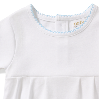 Paty Organic Cotton Bubble with Picot Trim and Pleated Front