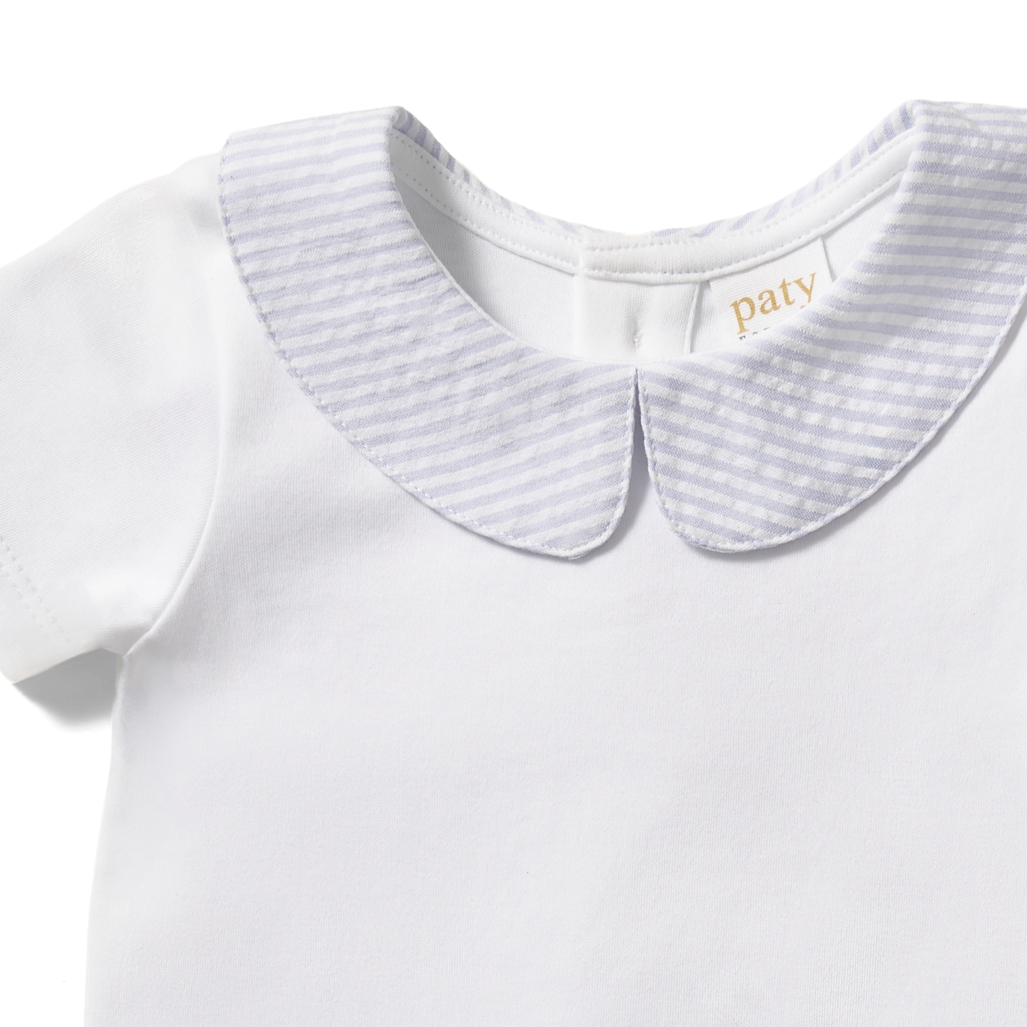 Paty Organic Cotton Set with Peter Pan Collar Shirt and Stripe Shorts