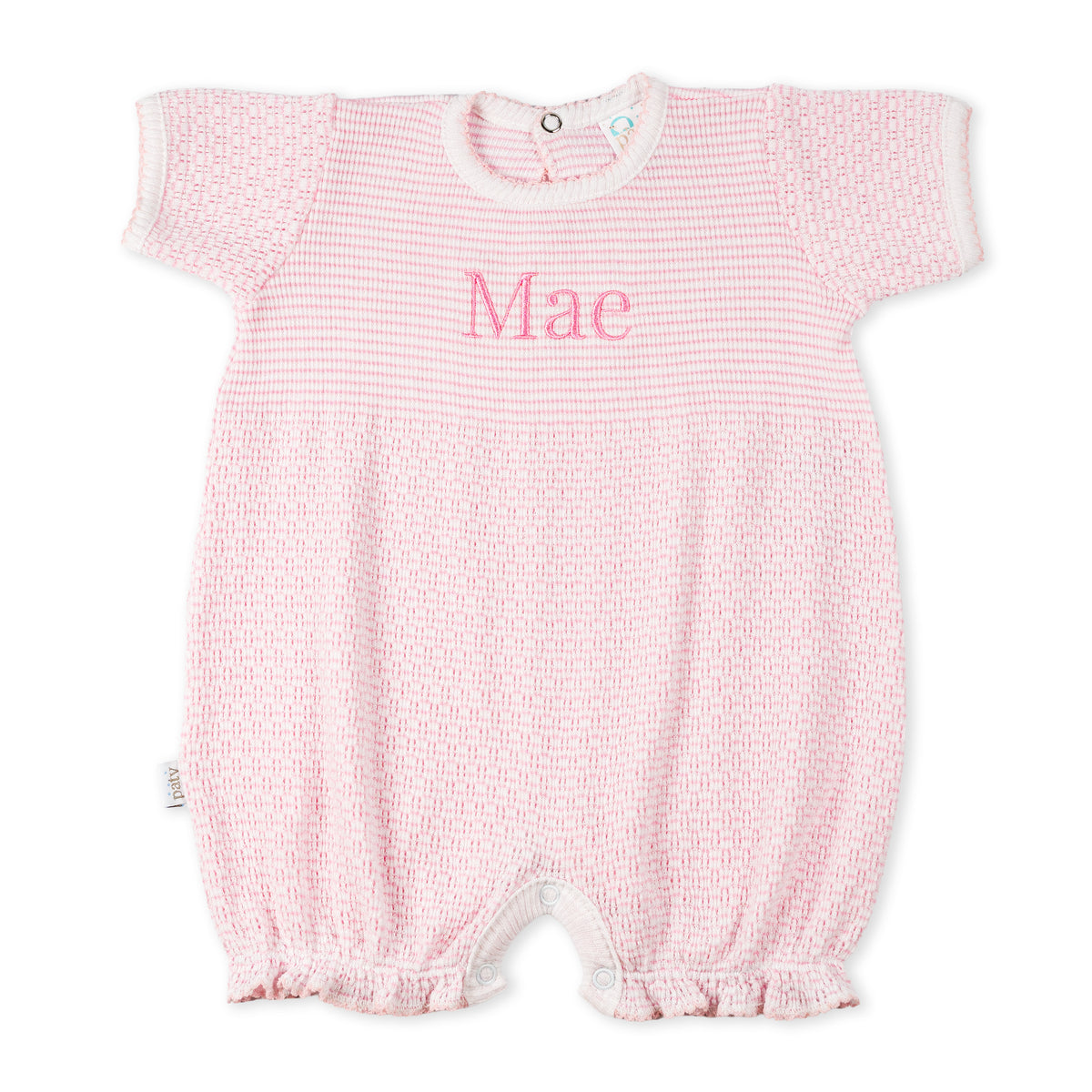 PatyKnit™ Monogrammed Bubble with Ruffle Hem