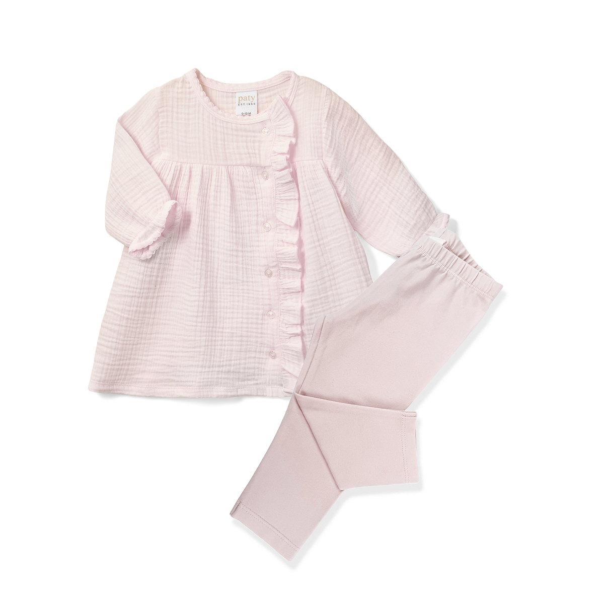 Paty Organic Cotton Baby Girl Ruffle Tunic & Legging Set