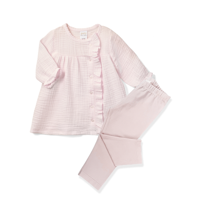 Paty Organic Cotton Baby Girl Ruffle Tunic & Legging Set