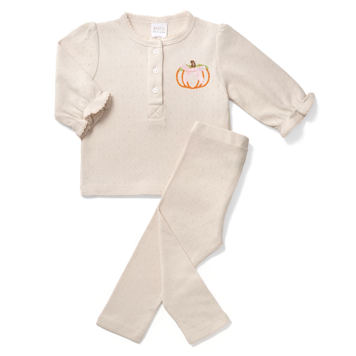 Paty Organic Cotton Baby Pointelle Knit Top & Legging Set
