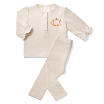 Paty Organic Cotton Baby Pointelle Knit Top & Legging Set