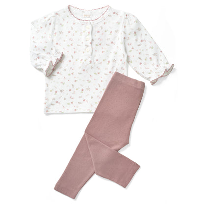 Paty Organic Cotton Baby Pointelle Knit Top & Legging Set