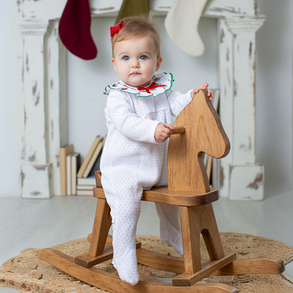 Paty Knit Swiss Candy Cane Footie (Christmas Collection)