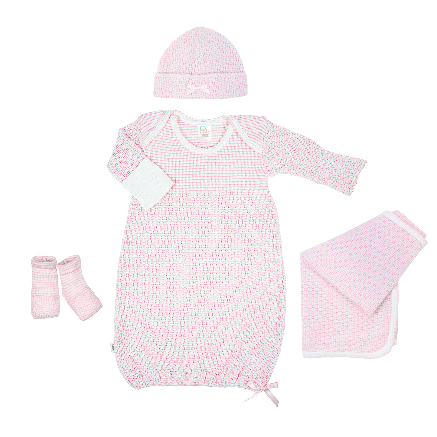Paty Knit Solid Color Newborn Gown Gift Set