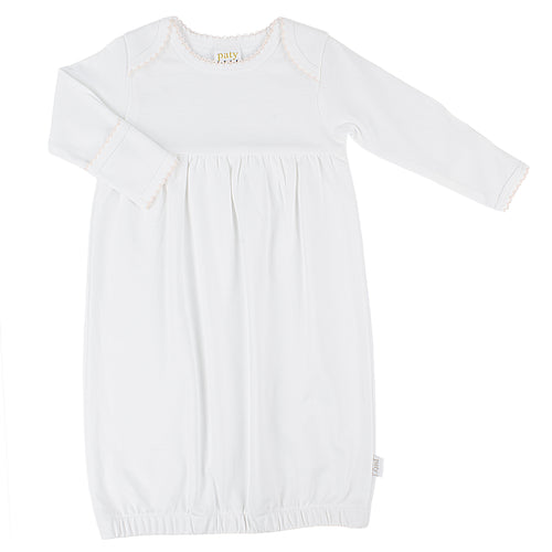 Paty Organic Cotton Overlap Shoulder Baby Gown