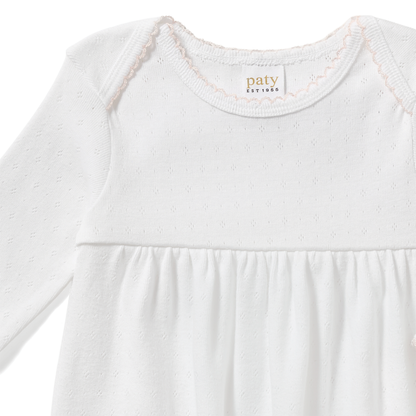 Paty Organic Cotton Pointelle Gown with Overlap Shoulder