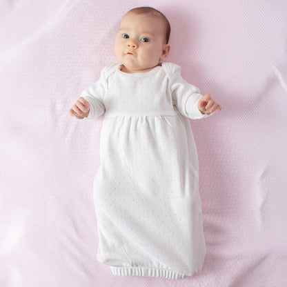 Paty Organic Cotton Pointelle Gown with Overlap Shoulder