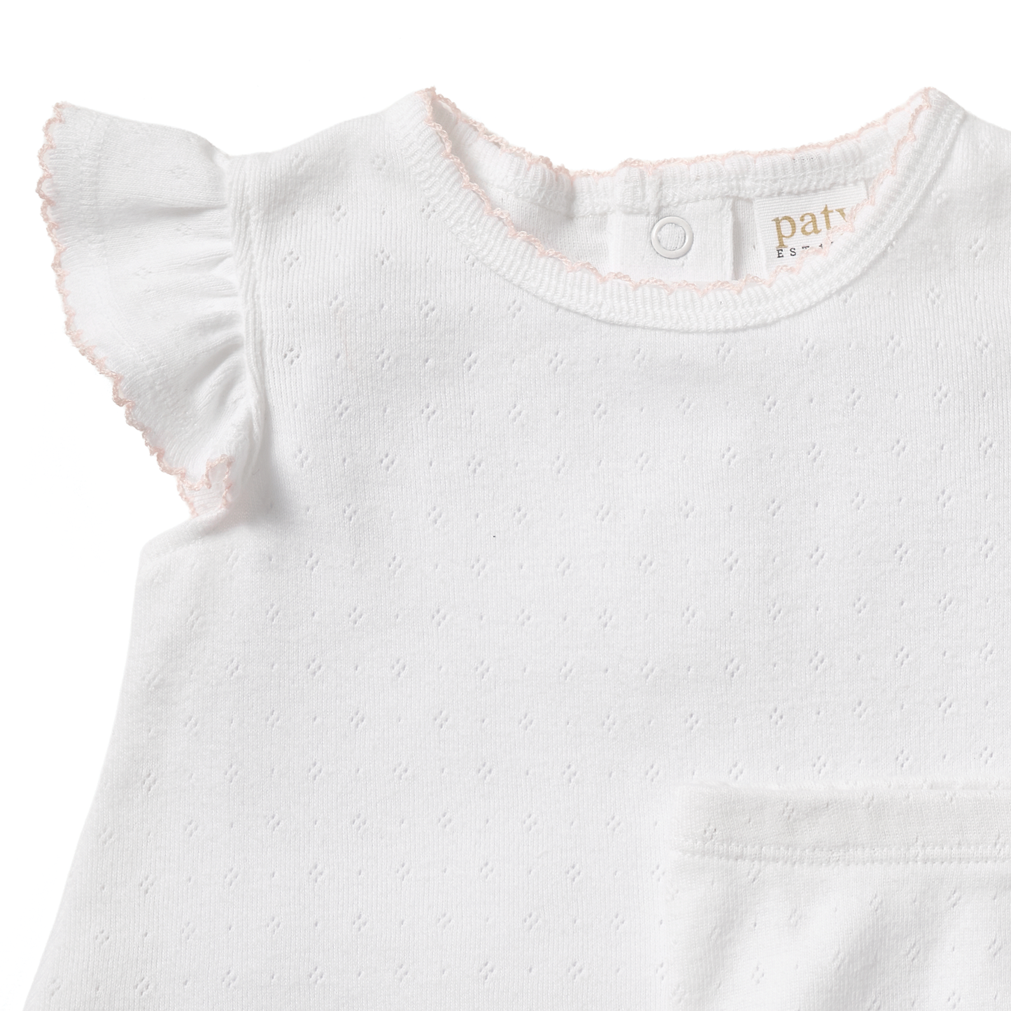Paty Organic Cotton Pointelle Diaper Set with Flutter Sleeves