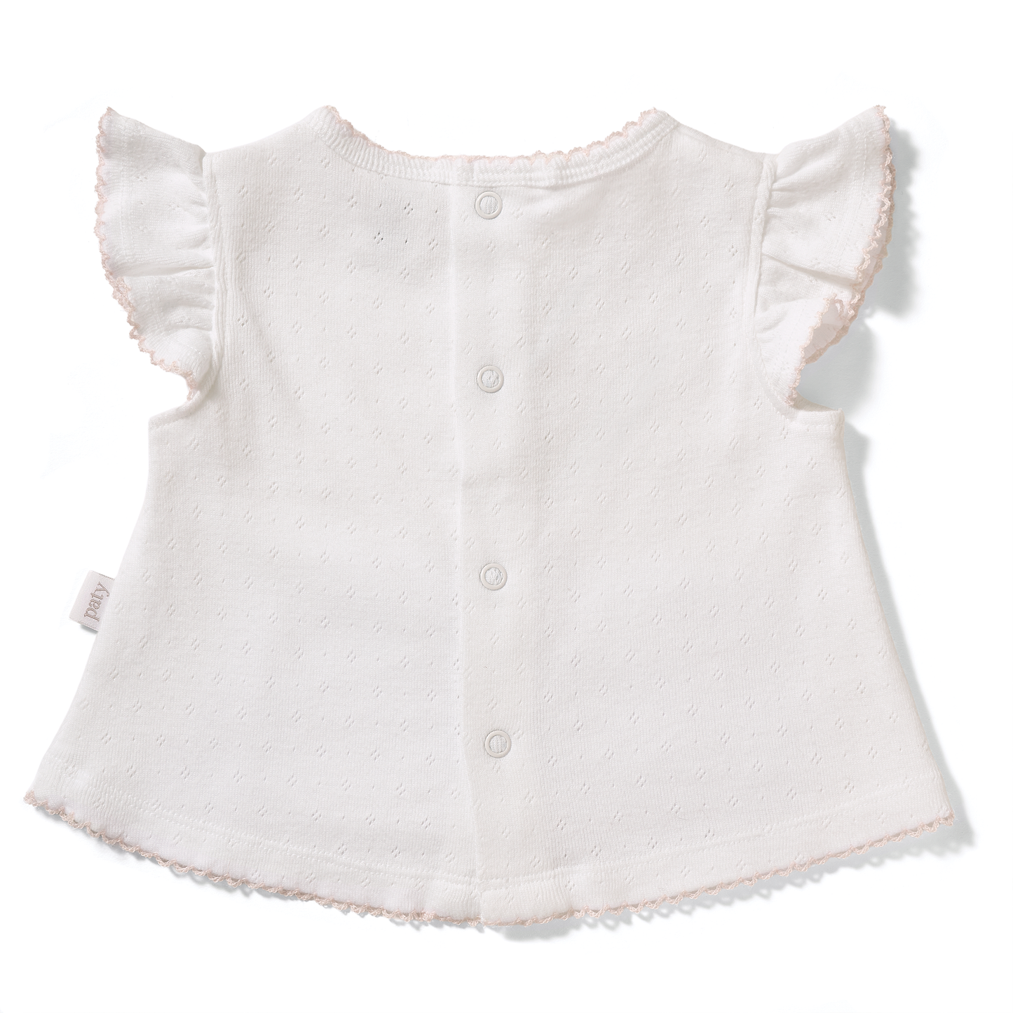 Paty Organic Cotton Pointelle Diaper Set with Flutter Sleeves