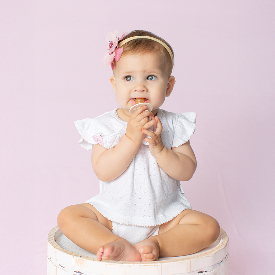 Paty Organic Cotton Pointelle Diaper Set with Flutter Sleeves