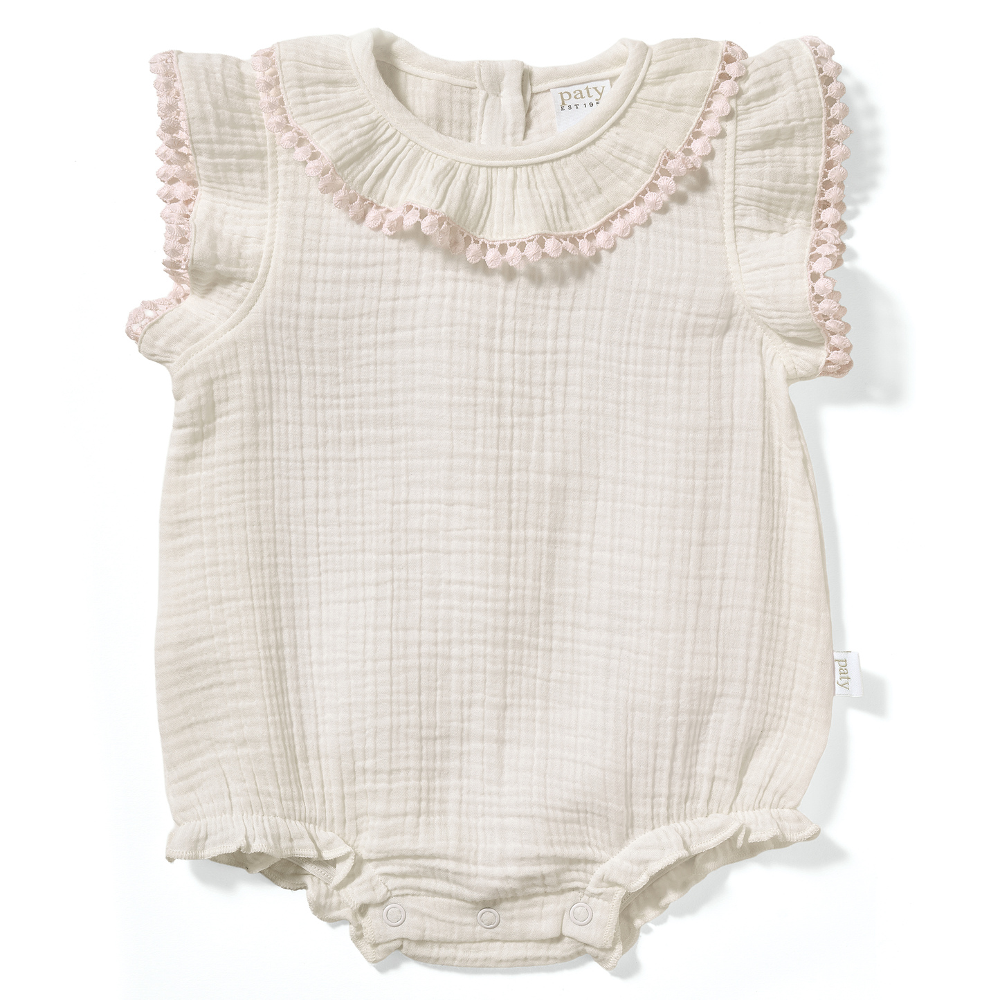 Paty Organic Cotton Muslin Bubble with Pom Trim