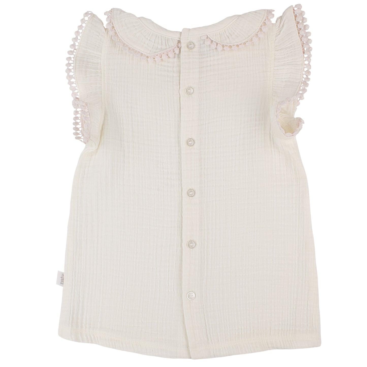 Paty Organic Cotton Muslin Baby Girl Dress & Bloomers Set with Pom Trim