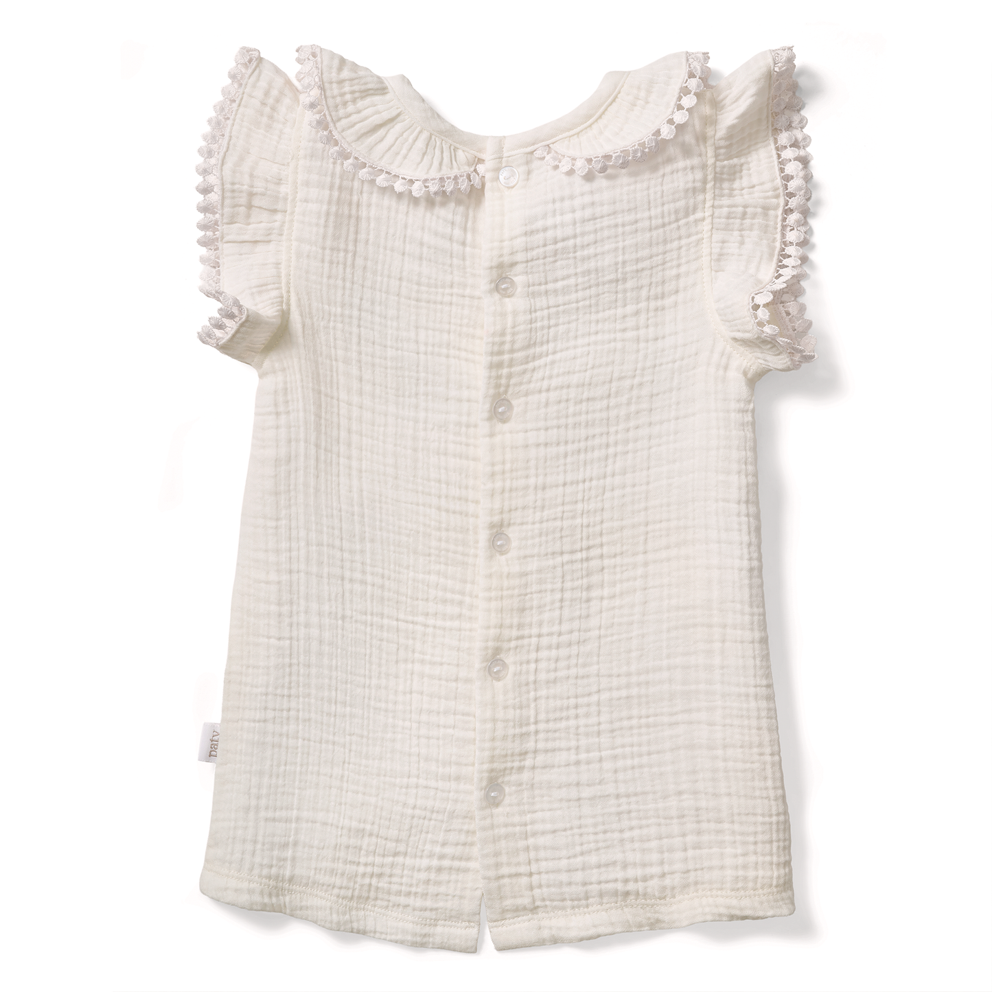 Paty Organic Cotton Muslin Dress & Bloomers Set with Pom Trim