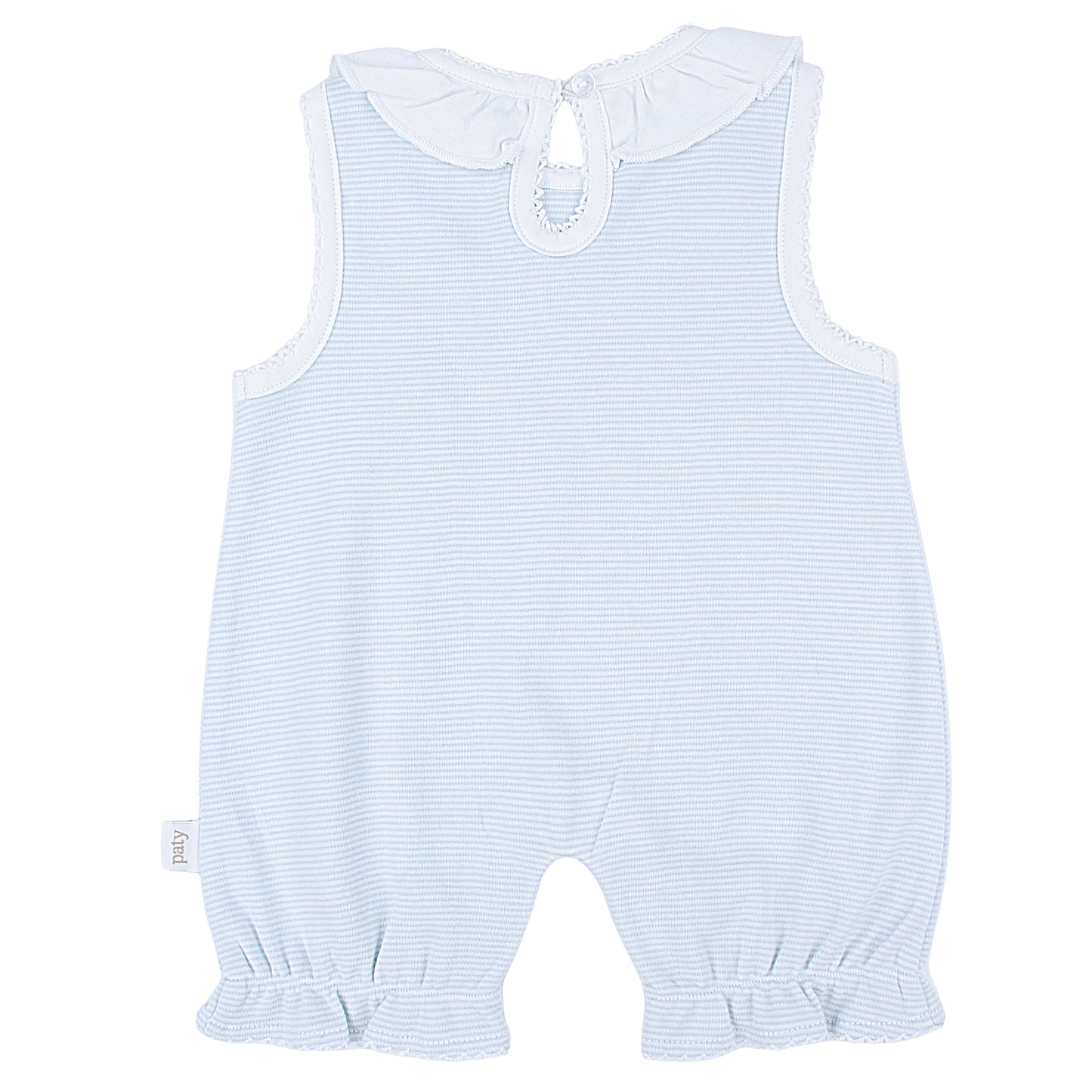 Paty Organic Cotton Classic Stripe Baby Girl Bubble with Ruffle Collar