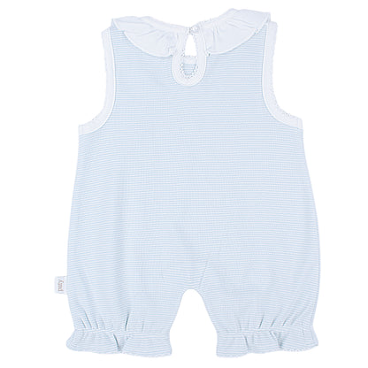 Paty Organic Cotton Classic Stripe Baby Girl Bubble with Ruffle Collar