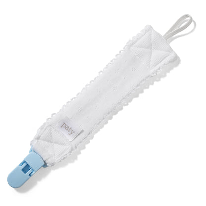 Paty Organic Cotton Pointelle Knit Pacifier Clip