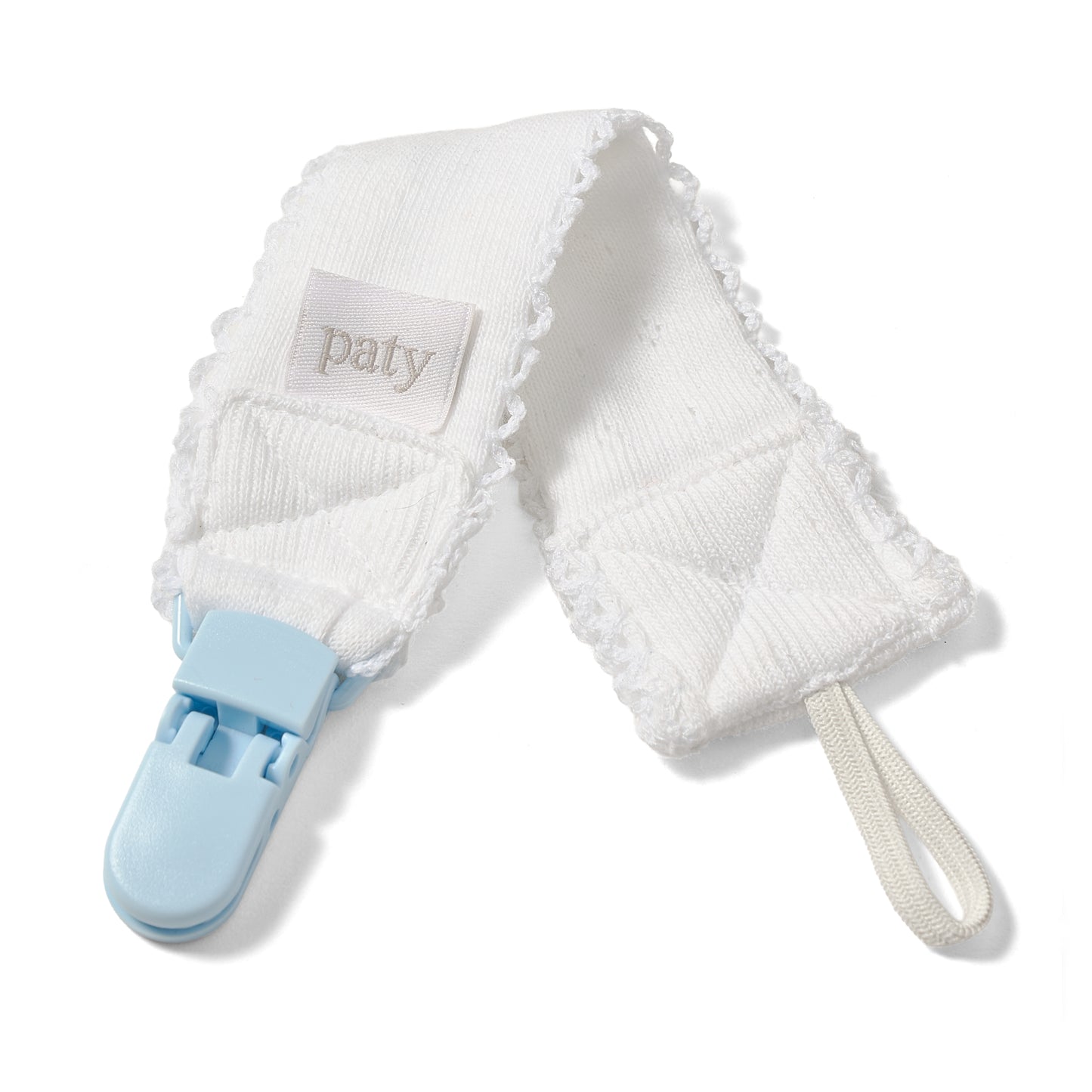 Paty Organic Cotton Pointelle Knit Pacifier Clip