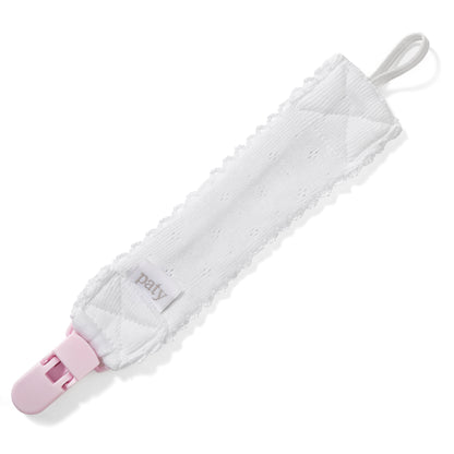Paty Organic Cotton Pointelle Knit Pacifier Clip