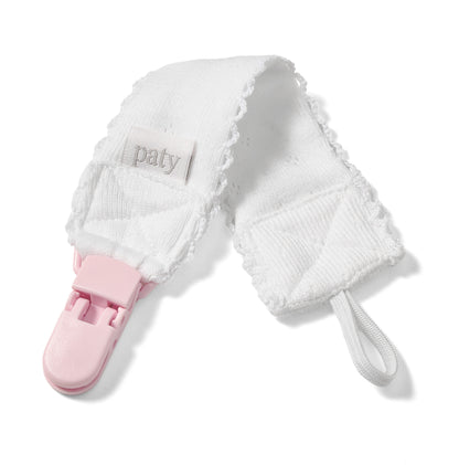 Paty Organic Cotton Pointelle Knit Pacifier Clip