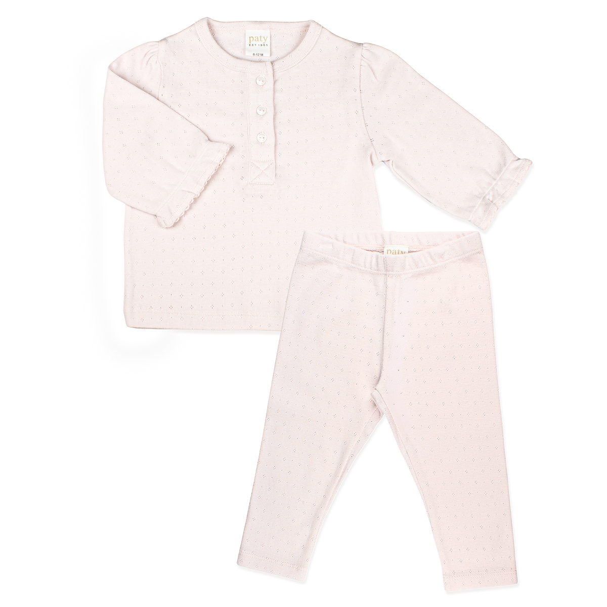 Paty Organic Cotton Baby Pointelle Knit Top & Legging Set