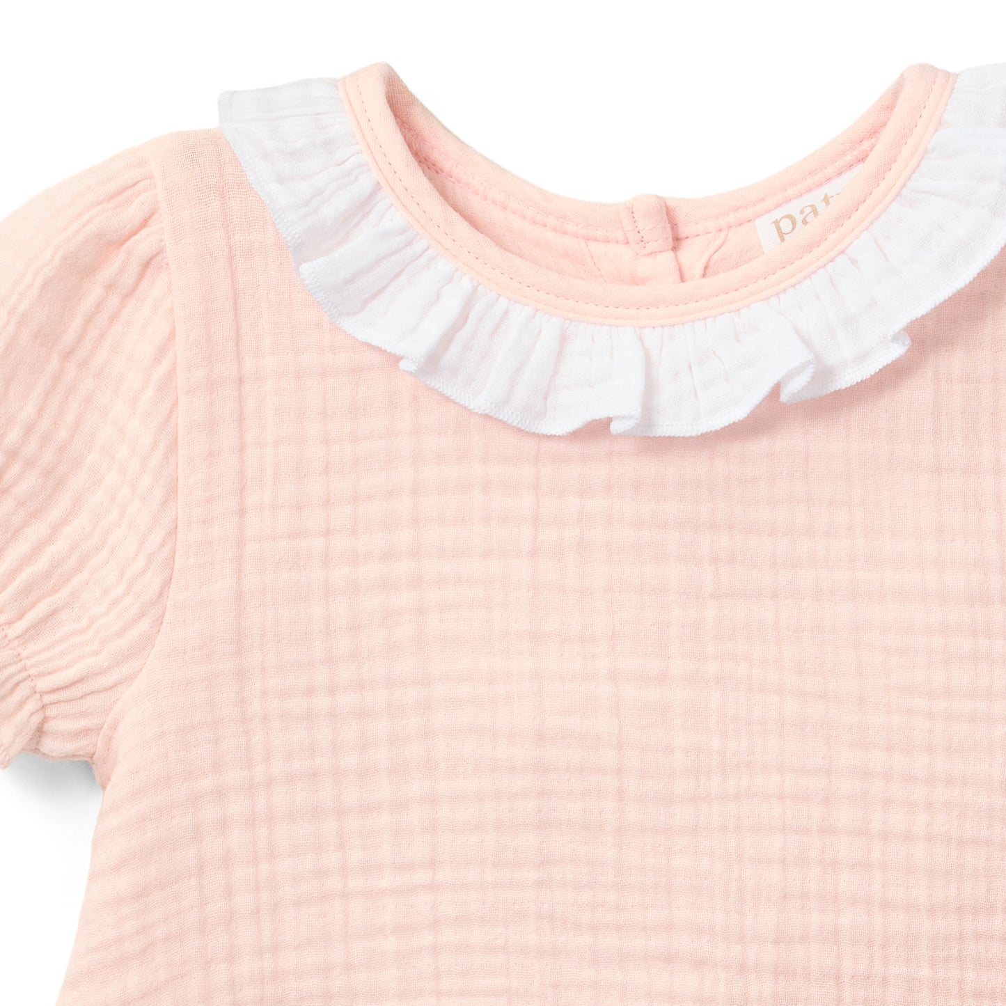 Paty Organic Cotton Muslin Dress with Ruffle Collar
