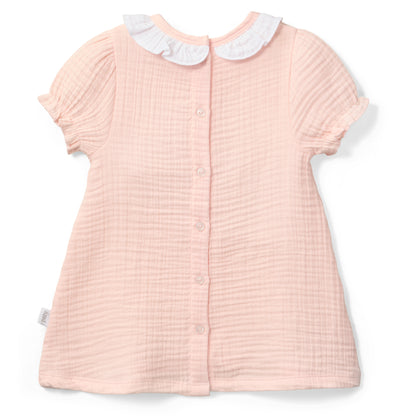 Paty Organic Cotton Muslin Dress with Ruffle Collar