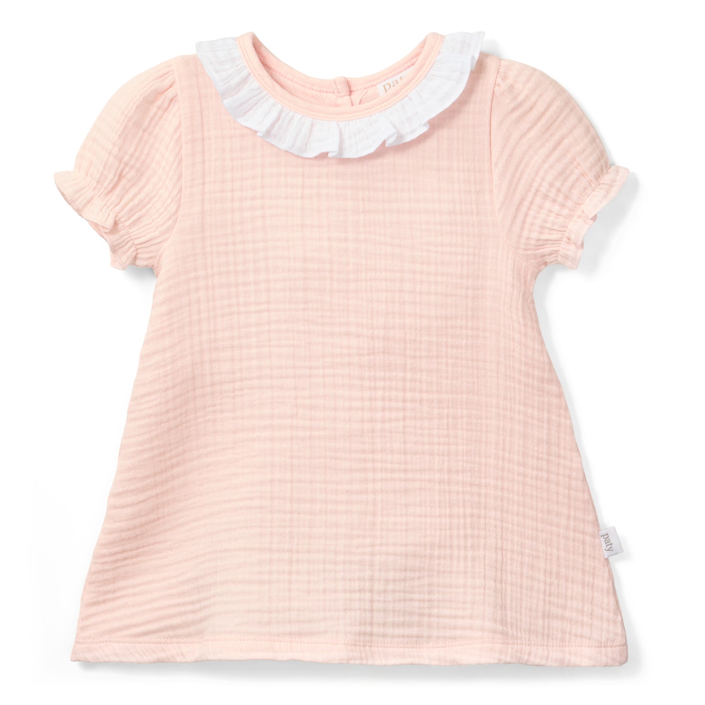 Paty Organic Cotton Muslin Dress with Ruffle Collar