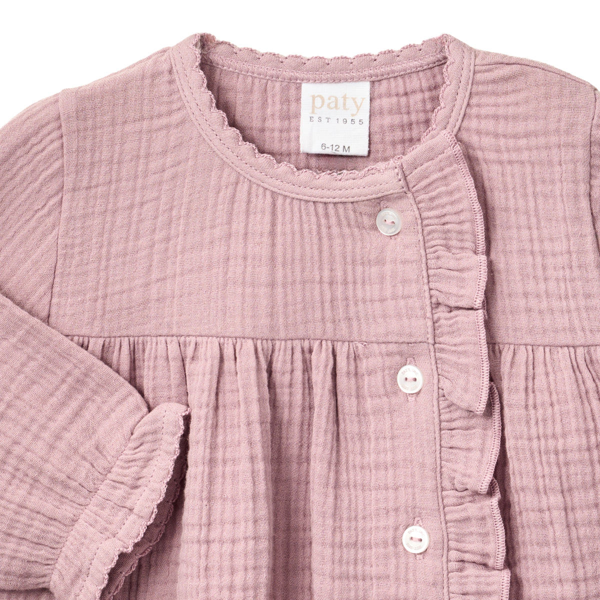 Paty Organic Cotton Baby Girl Tunic Dress with Ruffle Trim